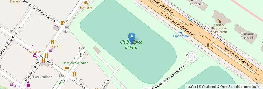 Mapa de ubicacion de Club Hípico Militar, Palermo en Argentina, Ciudad Autónoma De Buenos Aires, Buenos Aires, Comuna 14.