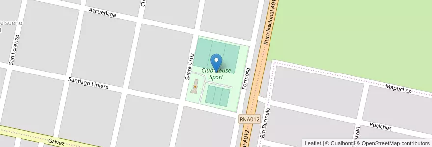 Mapa de ubicacion de Club House Sport en Argentine, Santa Fe, Departamento San Lorenzo, Municipio De Roldán, Roldán.
