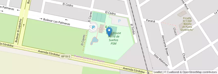 Mapa de ubicacion de Club House Tierra de Sueños PSM en 아르헨티나, Santa Fe, Departamento San Lorenzo, Municipio De Puerto General San Martín.