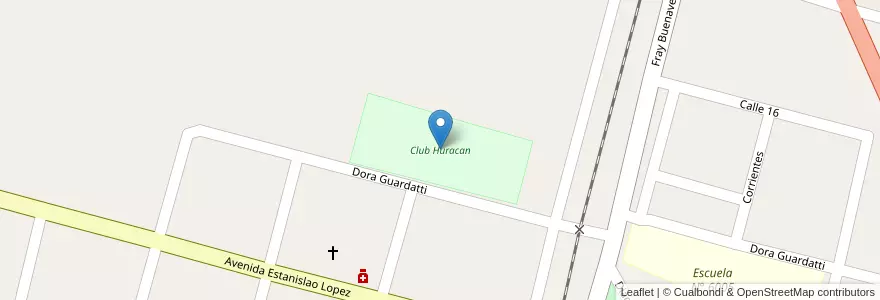 Mapa de ubicacion de Club Huracan en Arjantin, Santa Fe, Departamento San Justo, Municipio De La Criolla.