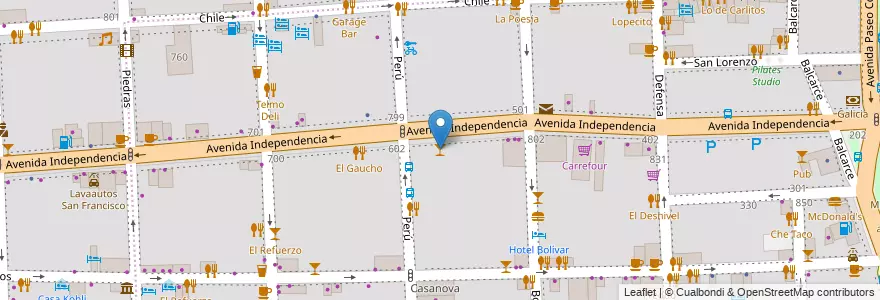 Mapa de ubicacion de Club Independencia, San Telmo en Argentinien, Ciudad Autónoma De Buenos Aires, Comuna 1, Buenos Aires.