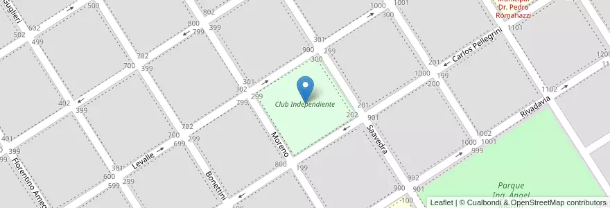 Mapa de ubicacion de Club Independiente en Argentinië, Buenos Aires, Partido De Daireaux, Daireaux.