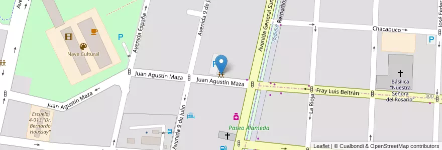 Mapa de ubicacion de Club Israelita Macabi de Mendoza en Arjantin, Şili, Mendoza, Departamento Capital, Ciudad De Mendoza.