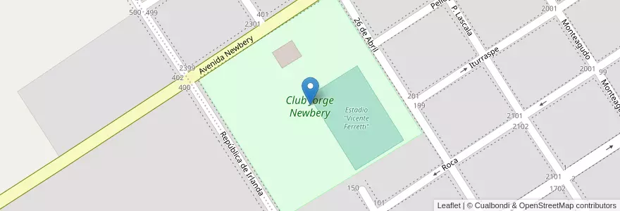 Mapa de ubicacion de Club Jorge Newbery en Argentina, Santa Fe, Departamento General López, Municipio De Venado Tuerto.