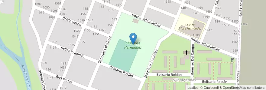 Mapa de ubicacion de Club José Hernández en Argentinië, Buenos Aires, Partido De Pergamino.