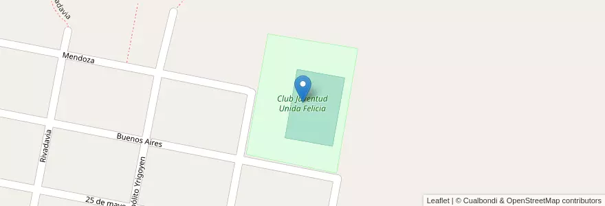 Mapa de ubicacion de Club Juventud Unida Felicia en Argentinien, Santa Fe, Departamento Las Colonias, Municipio De Felicia, Felicia.