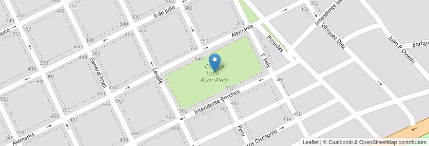 Mapa de ubicacion de Club La Loba - River Plate en Arjantin, Buenos Aires, Partido De Junín, Junín.