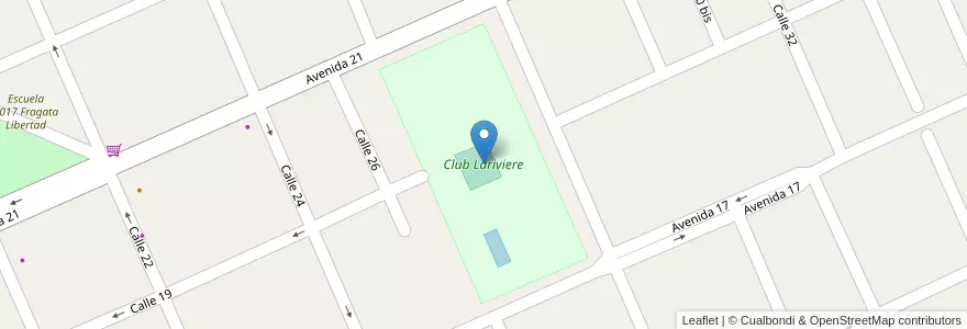 Mapa de ubicacion de Club Lariviere en Аргентина, Санта-Фе, Departamento Belgrano, Municipio De Las Parejas, Las Parejas.