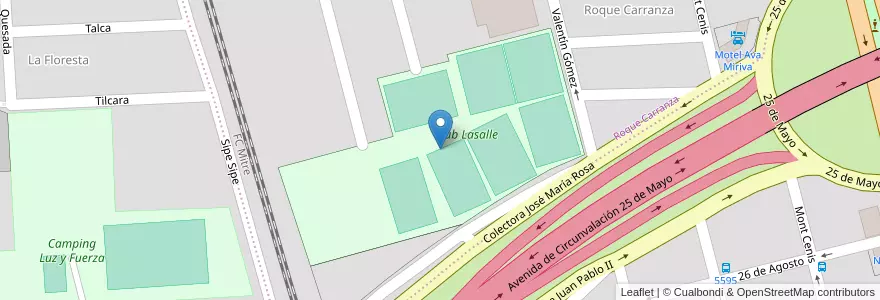Mapa de ubicacion de Club Lasalle en آرژانتین, سانتافه, Departamento Rosario, Municipio De Rosario, تسبیح.