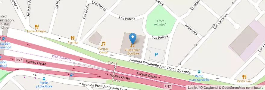 Mapa de ubicacion de Club Leloir - CoolSite en الأرجنتين, بوينس آيرس, Partido De Ituzaingó.