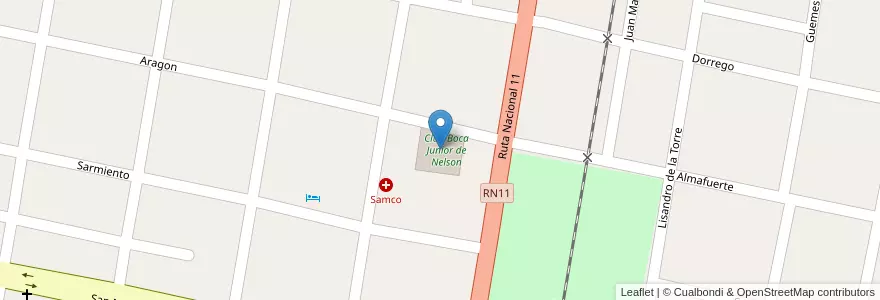 Mapa de ubicacion de Club libertad (Lugar de hospedaje para la gente que se inundo en Recreo) en Argentine, Santa Fe, Departamento La Capital, Municipio De Nelson, Nelson.
