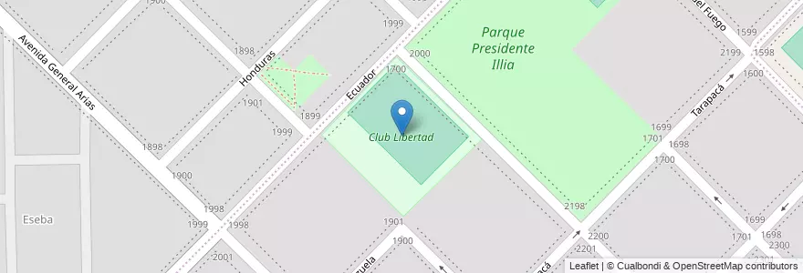 Mapa de ubicacion de Club Libertad en アルゼンチン, ブエノスアイレス州, Partido De Bahía Blanca, Bahía Blanca.