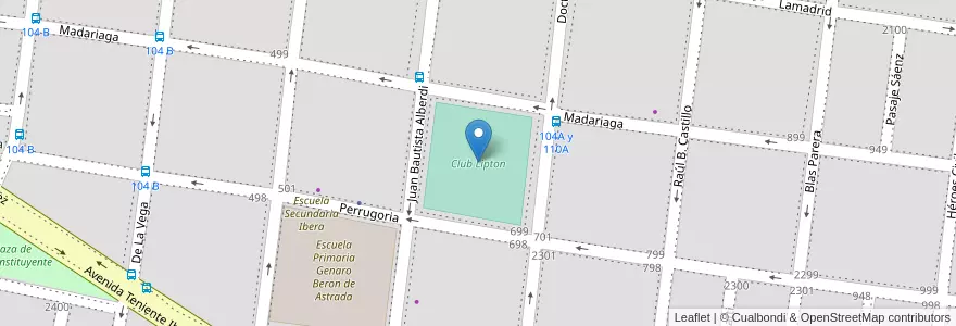 Mapa de ubicacion de Club Lipton en アルゼンチン, コリエンテス州, Departamento Capital, Corrientes, Corrientes.