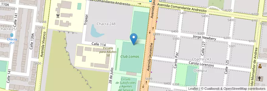 Mapa de ubicacion de Club Lomas en 阿根廷, Misiones, Departamento Capital, Municipio De Posadas, Posadas.