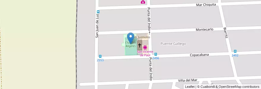Mapa de ubicacion de Club Los Ángeles en 阿根廷, Santa Fe, Departamento Rosario, Municipio De Rosario, 罗萨里奥.