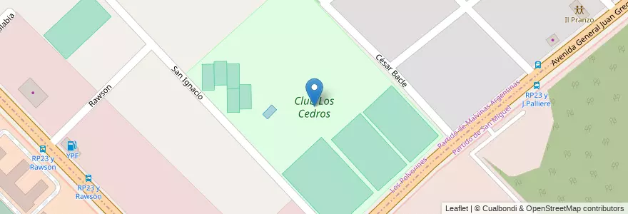 Mapa de ubicacion de Club Los Cedros en Argentina, Buenos Aires, Partido De San Miguel, Campo De Mayo.