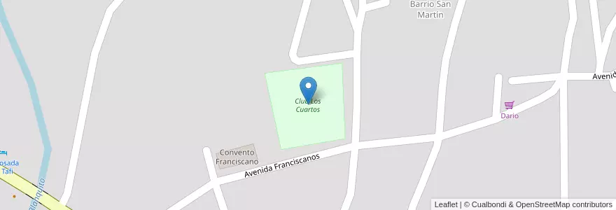 Mapa de ubicacion de Club Los Cuartos en アルゼンチン, トゥクマン州, Departamento Tafí Del Valle, Municipio De Tafí Del Valle, Tafí Del Valle.