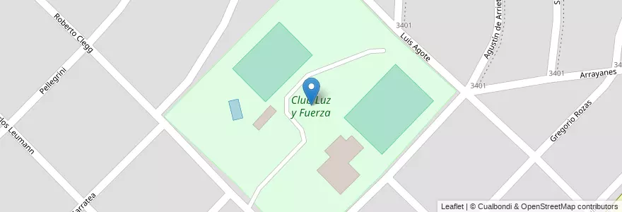 Mapa de ubicacion de Club Luz y Fuerza en Arjantin, Buenos Aires, Partido De Bahía Blanca, Bahía Blanca.