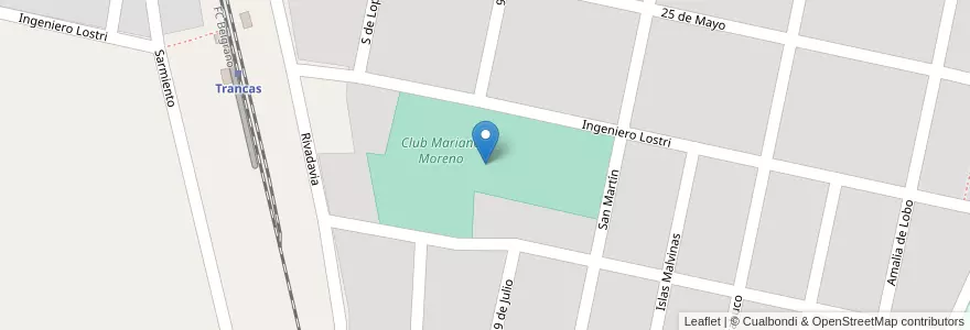 Mapa de ubicacion de Club Mariano Moreno en 아르헨티나, Tucumán, Departamento Trancas, Municipio De Trancas, Trancas, Trancas.