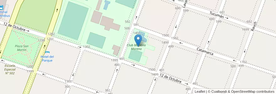 Mapa de ubicacion de Club Mariano Moreno en Argentine, Province De Buenos Aires, Partido De Bragado, Bragado.
