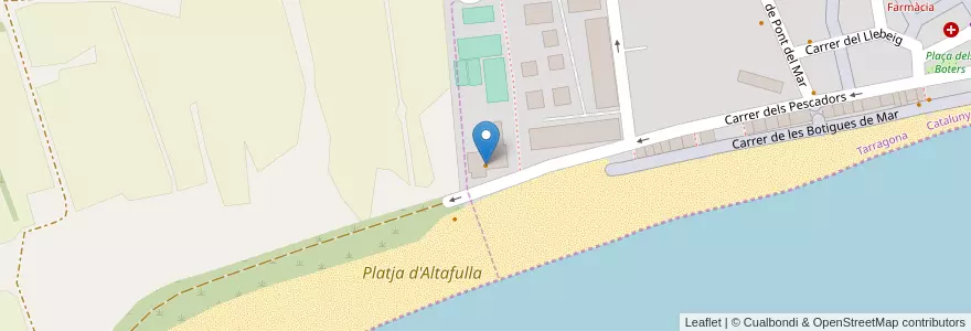 Mapa de ubicacion de Club Maritim de Altafulla en اسپانیا, Catalunya, Tarragona, Tarragonès, Altafulla.