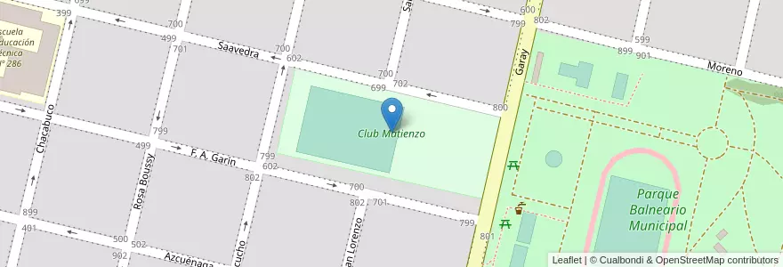 Mapa de ubicacion de Club Matienzo en Argentinien, Santa Fe, Departamento General López, Municipio De Rufino.