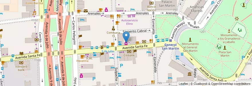 Mapa de ubicacion de Club Med, Retiro en Argentinië, Ciudad Autónoma De Buenos Aires, Comuna 1, Buenos Aires.