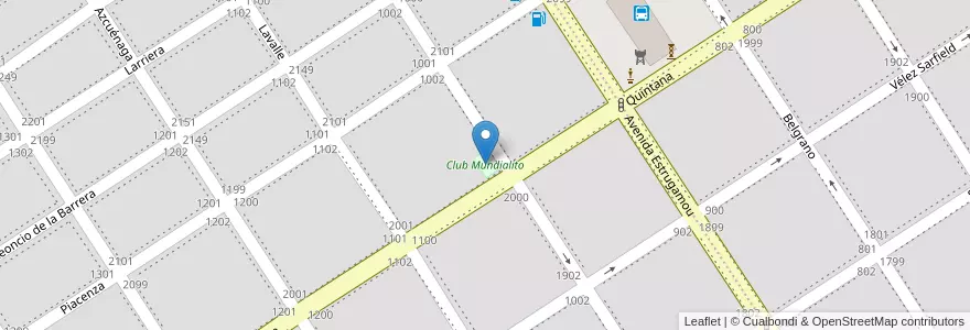 Mapa de ubicacion de Club Mundialito en الأرجنتين, سانتا في, Departamento General López, Municipio De Venado Tuerto.
