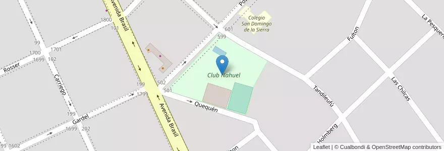 Mapa de ubicacion de Club Nahuel en Argentinië, Buenos Aires, Partido De Tandil, Tandil.