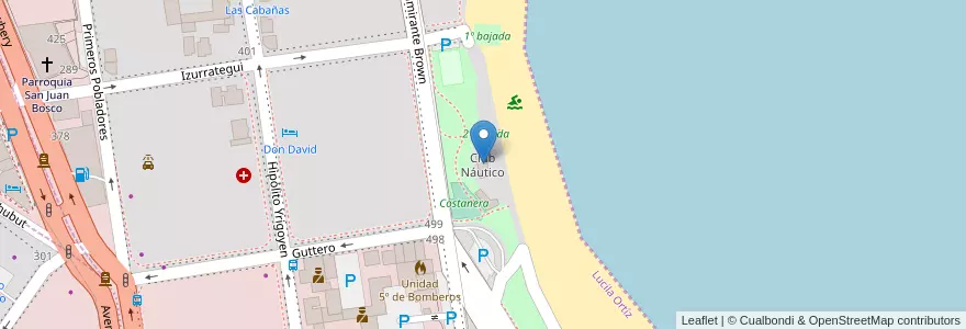 Mapa de ubicacion de Club Náutico en アルゼンチン, サンタクルス州, チリ, Deseado, Caleta Olivia.