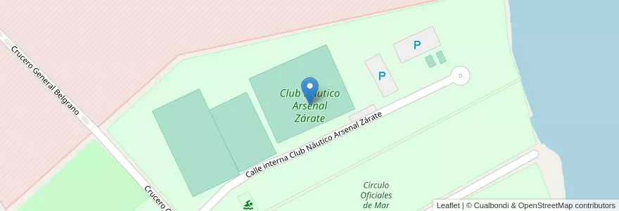 Mapa de ubicacion de Club Náutico Arsenal Zárate en 阿根廷, 布宜诺斯艾利斯省, Partido De Zárate.