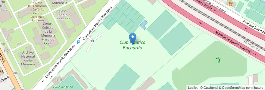 Mapa de ubicacion de Club Náutico Buchardo, Nuñez en Аргентина, Буэнос-Айрес, Буэнос-Айрес, Comuna 13.
