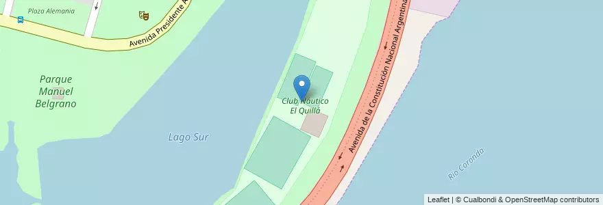 Mapa de ubicacion de Club Náutico El Quillá en Аргентина, Санта-Фе, Departamento La Capital, Santa Fe Capital.