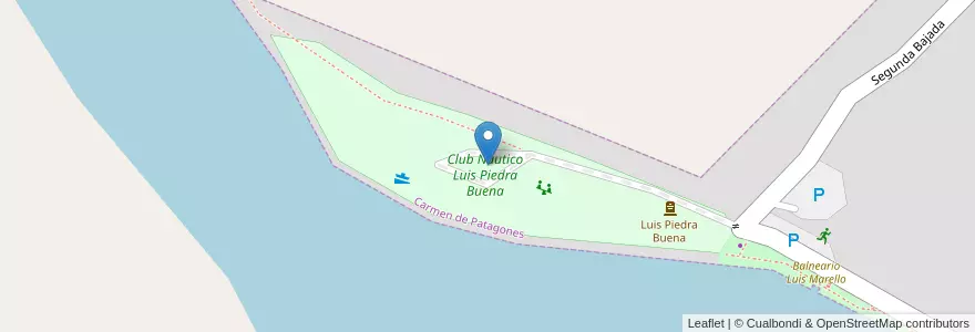 Mapa de ubicacion de Club Náutico Luis Piedra Buena en Argentina, Río Negro Province, Departamento Adolfo Alsina, Viedma.