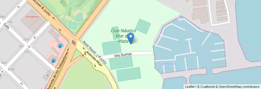Mapa de ubicacion de Club Náutico Mar del Plata en 阿根廷, 布宜诺斯艾利斯省, Partido De General Pueyrredón, Mar Del Plata.