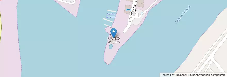 Mapa de ubicacion de CLUB NAUTICO MARINAS en アルゼンチン, サンタフェ州, Departamento La Capital, Santa Fe Capital.