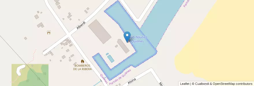 Mapa de ubicacion de Club Náutico Quilmes en Arjantin, Buenos Aires, Quilmes.