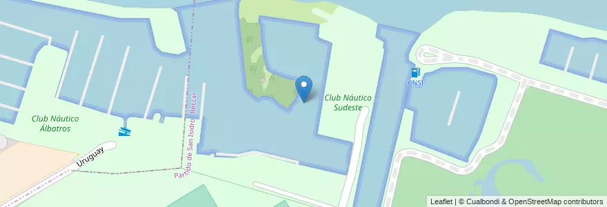 Mapa de ubicacion de Club Náutico Sudeste en アルゼンチン, ブエノスアイレス州, Partido De San Isidro, Beccar.