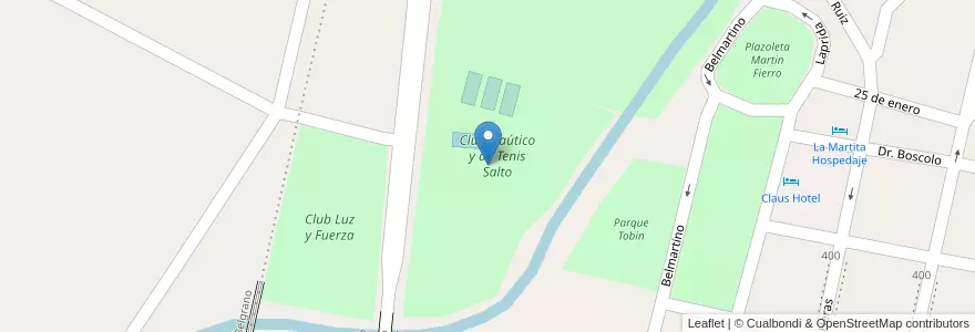 Mapa de ubicacion de Club Naútico y de Tenis Salto en Аргентина, Буэнос-Айрес, Partido De Salto.
