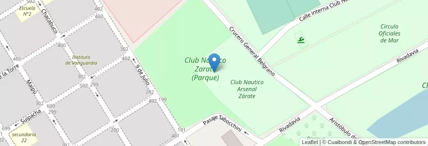 Mapa de ubicacion de Club Nautico Zarate (Parque) en Argentina, Provincia Di Buenos Aires, Partido De Zárate.