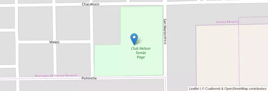 Mapa de ubicacion de Club Nelson Tomás Page en Arjantin, Córdoba, Departamento General Roca, Pedanía Jagüeles, Municipio De Huinca Renancó.