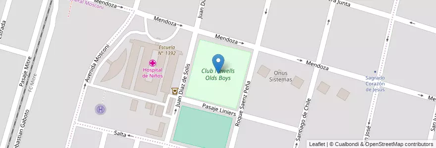 Mapa de ubicacion de Club Newells Olds Boys en Argentine, Santa Fe, Departamento La Capital, Santa Fe Capital, Santa Fe.