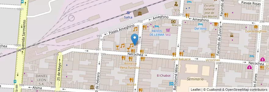 Mapa de ubicacion de Club Nueve XXI en アルゼンチン, サルタ州, Capital, Municipio De Salta, Salta.