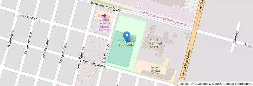 Mapa de ubicacion de Club Nuevo Horizonte en Argentinien, Santa Fe, Departamento La Capital, Santa Fe Capital.