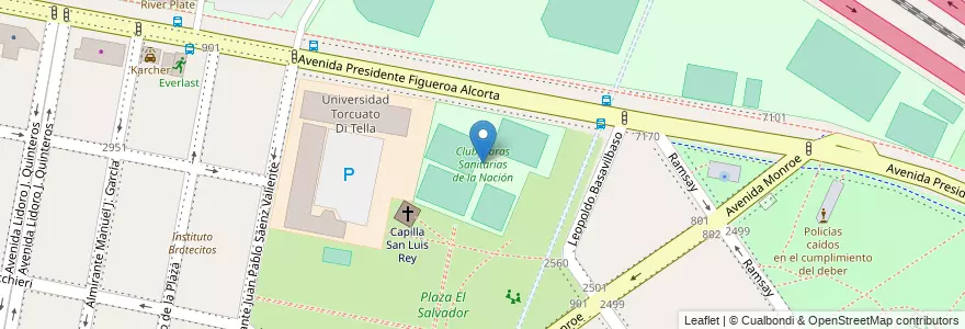 Mapa de ubicacion de Club Obras Sanitarias de la Nación, Belgrano en Argentina, Autonomous City Of Buenos Aires, Autonomous City Of Buenos Aires, Comuna 13.