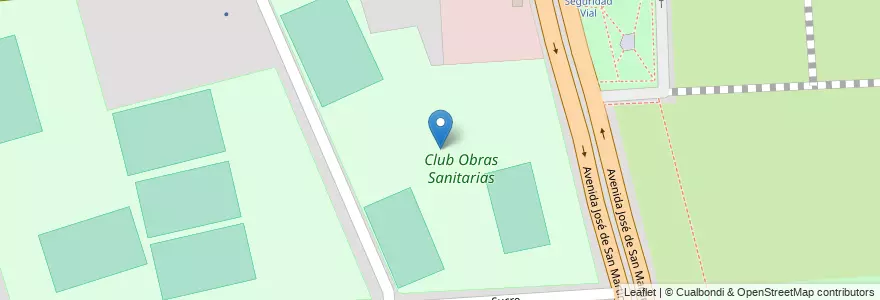 Mapa de ubicacion de Club Obras Sanitarias en アルゼンチン, サンタフェ州, Departamento Rosario, Municipio De Granadero Baigorria, Granadero Baigorria.
