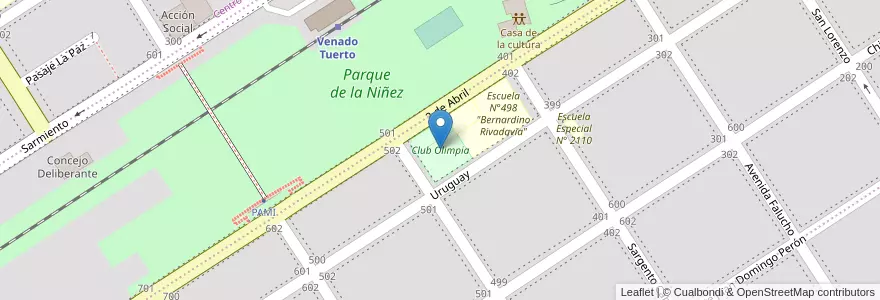Mapa de ubicacion de Club Olimpia en Argentina, Santa Fe, Departamento General López, Municipio De Venado Tuerto.