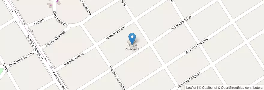 Mapa de ubicacion de Club Parque Rivadavia en Argentina, Buenos Aires, Partido De Almirante Brown, Ministro Rivadavia.