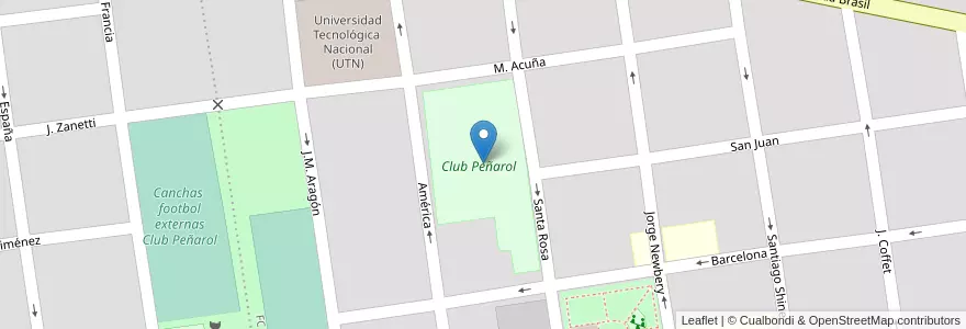 Mapa de ubicacion de Club Peñarol en Arjantin, Santa Fe, Departamento Castellanos, Municipio De Rafaela.
