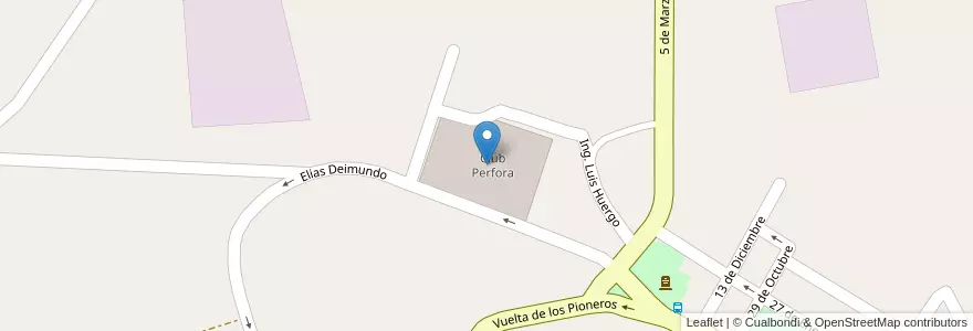 Mapa de ubicacion de Club Perfora en Arjantin, Şili, Neuquén, Departamento Confluencia, Municipio De Plaza Huincul, Plaza Huincul.